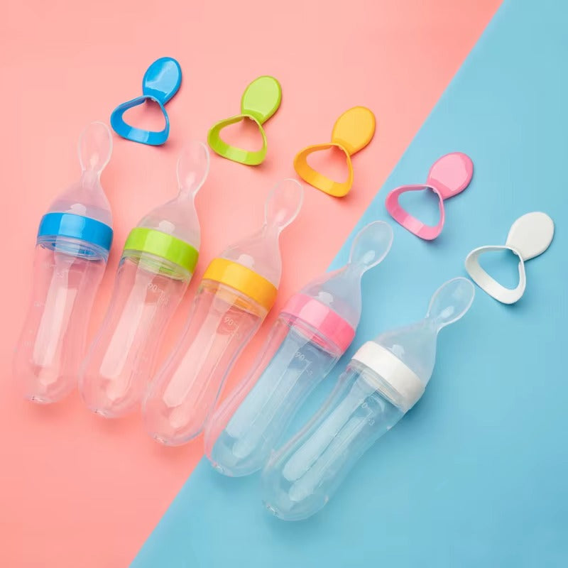 Baby Silicone Squeeze Spoon Feeder