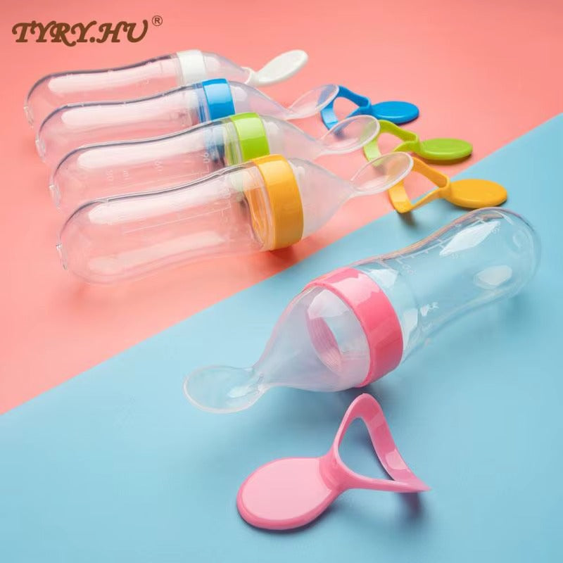 Baby Silicone Squeeze Spoon Feeder