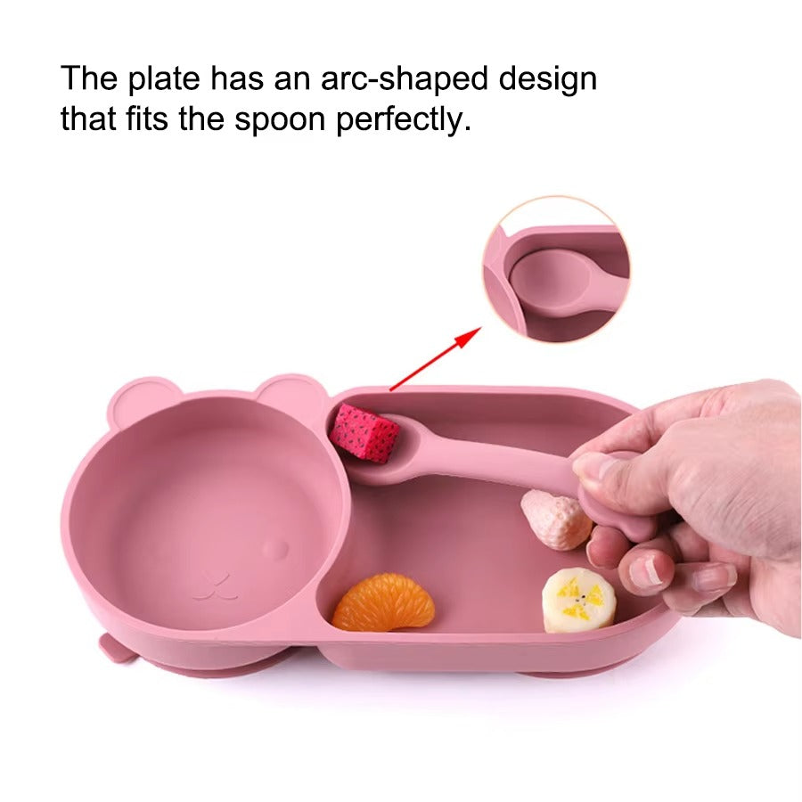 Silicone Suction Baby Plate – Divided & Spill-Resistant