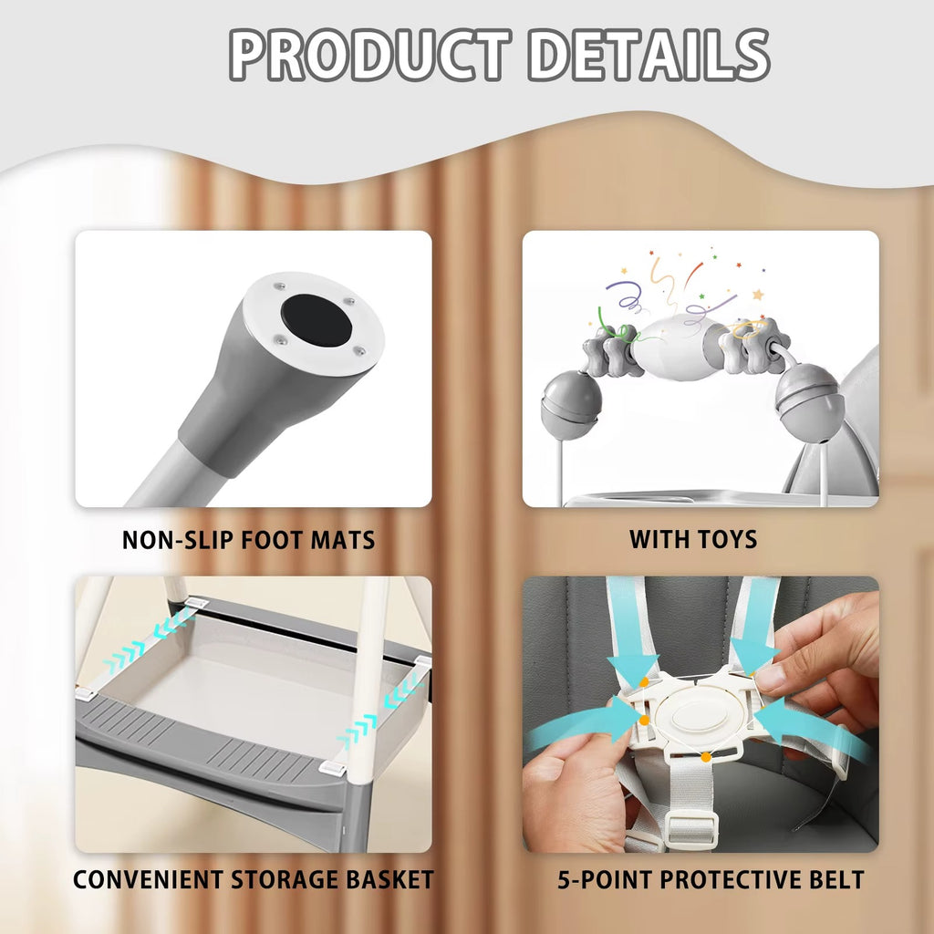 Convertible Baby High Chair with Double Tray