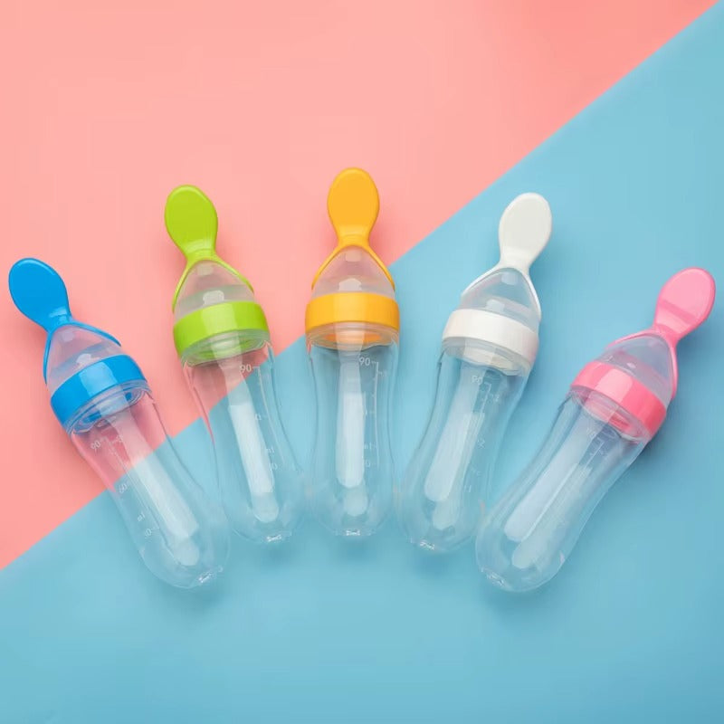 Baby Silicone Squeeze Spoon Feeder