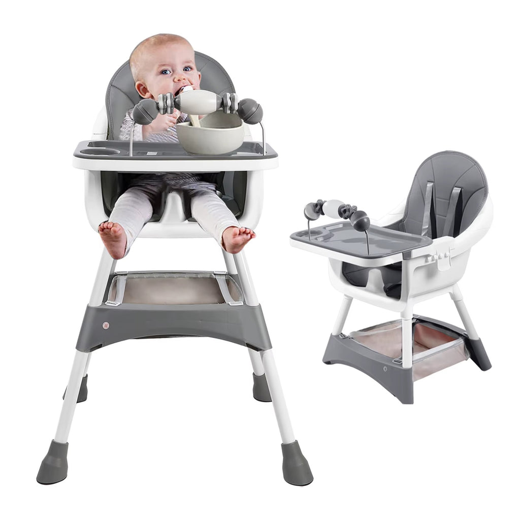 Convertible Baby High Chair with Double Tray