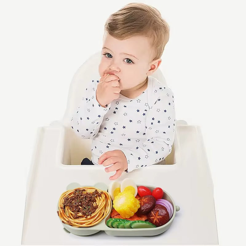 Silicone Suction Baby Plate – Divided & Spill-Resistant