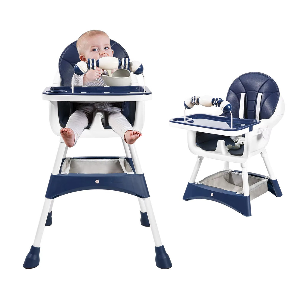 Convertible Baby High Chair with Double Tray