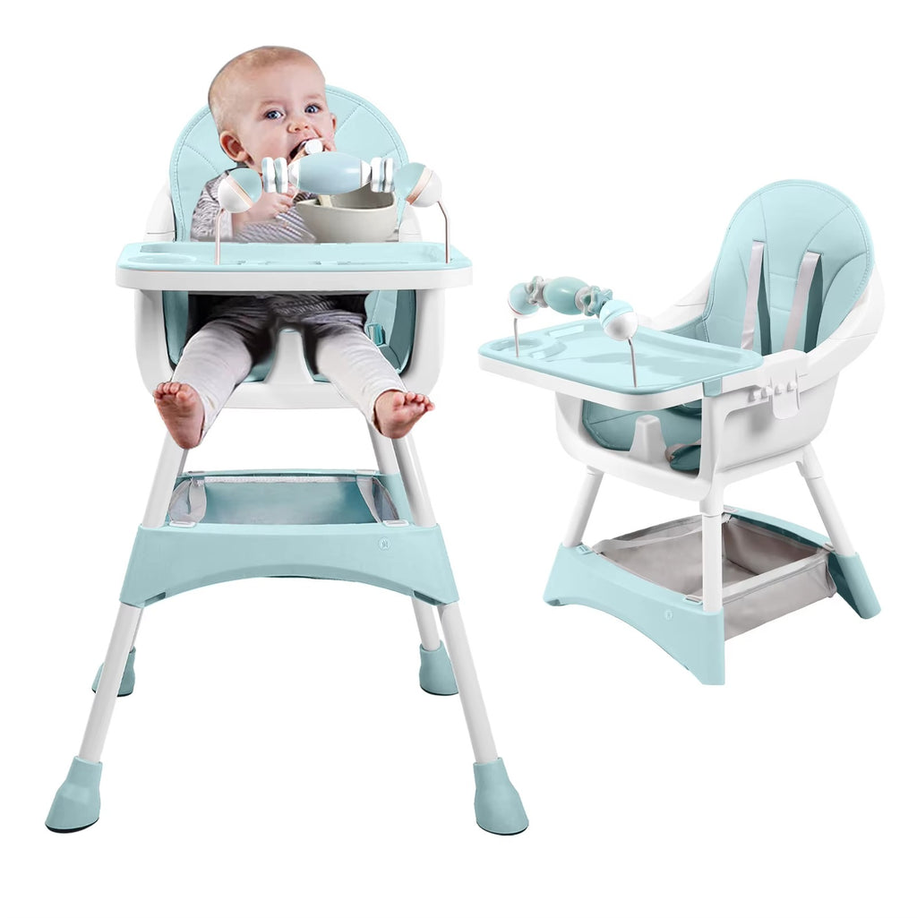Convertible Baby High Chair with Double Tray
