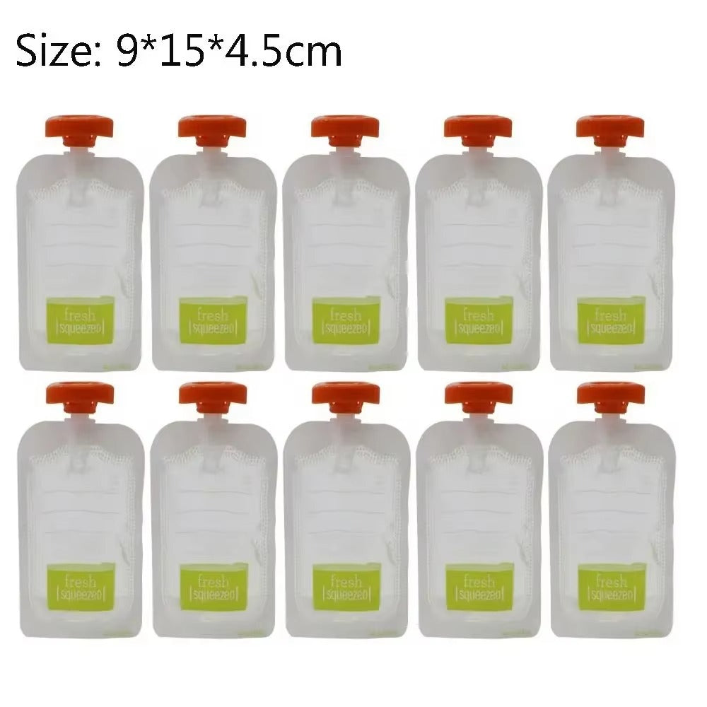 Reusable Baby Food Pouches – Set of 10