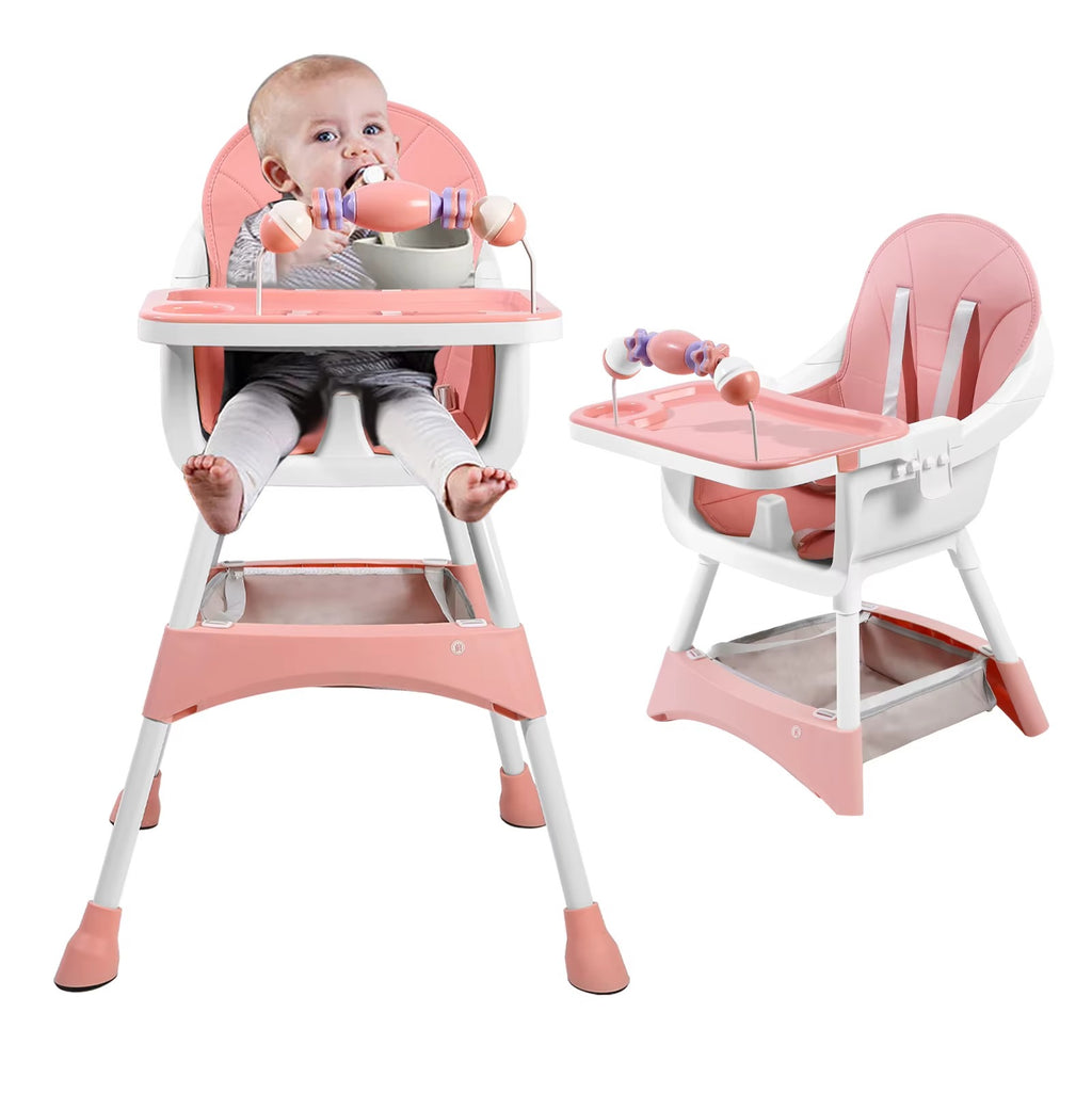 Convertible Baby High Chair with Double Tray